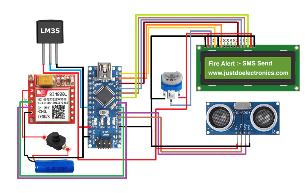 Fire Alarm & Motion Alarm Using Arduino With GSM